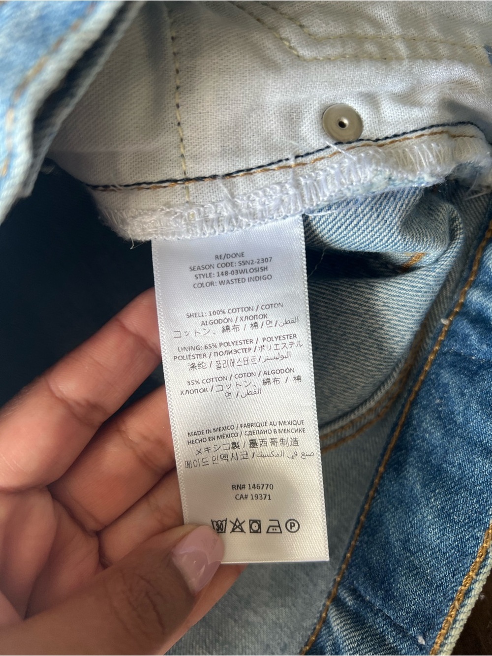 Re/Done Classic Light Blue Straight-Leg Jeans see pictures for measurements - Picture 10 of 13